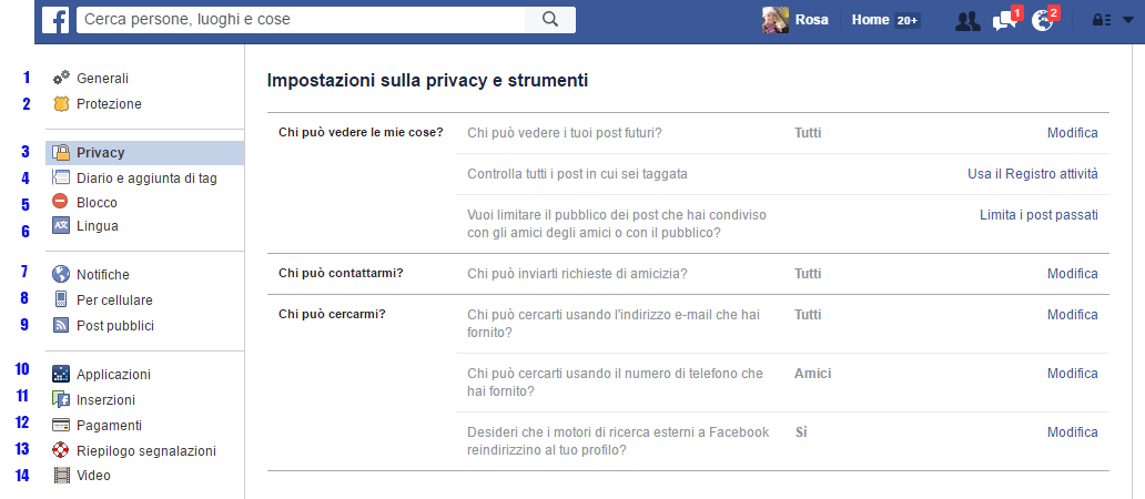 impostazioni privacy facebook 2